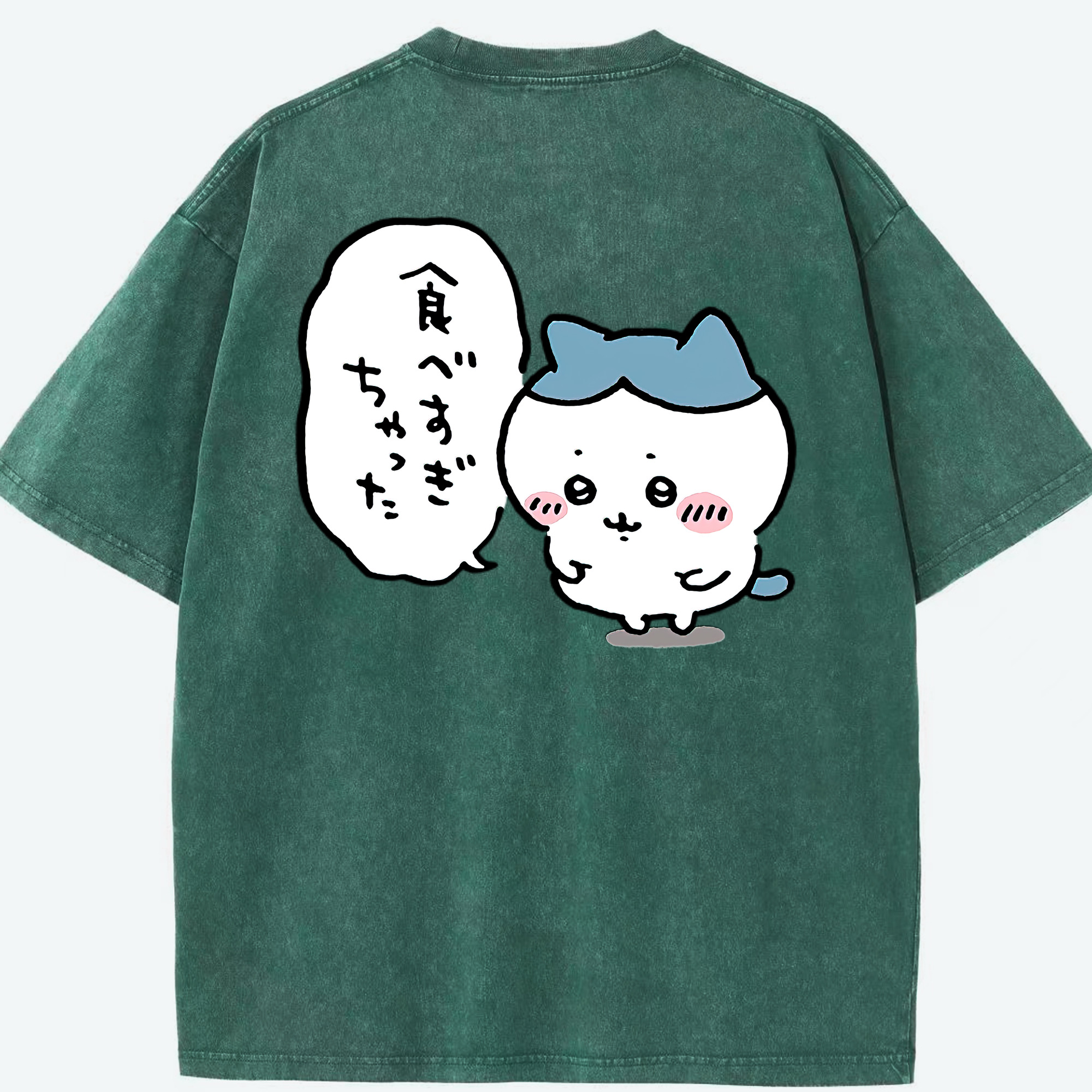 （画像用） ちいかわ ハチワレ Chii-kawa hachiware 綿100% ヴィンテージ風 半袖Tシャツ（背面プリント）